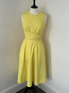 Stunning HOBBs Vibrant Yellow Twitchill Fit & Flare Dress Size 10 - Picture 1 of 7
