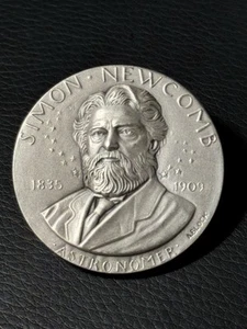 Simon Newcomb New York Univ Hall of Fame medallion .999 silver 61 g MACO - Picture 1 of 3
