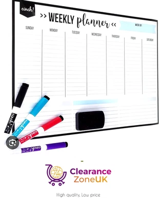 Brand New Home&Me Cinch Magnetic Dry Erase Weekly Calendar for Fridge 17x12inch - Image 1 of 4
