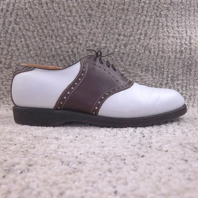 Footjoy Classics Shoes Men Size 8.5 D Saddle White Brown Made In USA Vibram Sole - Image 1 of 4