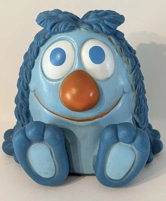 Brinquedo de borracha vintage 1978 Gabriel Blue Monster Squeak Squeeze 5,5" - Imagem 1 de 4