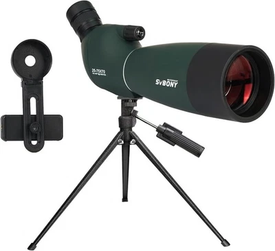 Svbony SV28 PLUS - Spotting Scope + Tripod & Phone Adapter 25-75X70 HD Zoom BAK4 - Image 1 of 4