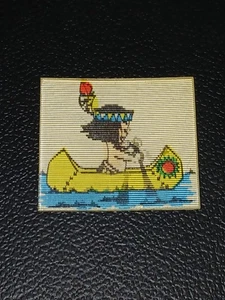 Canoa de remo vintage años 60 Veri Vue lenticular y nativa americana - Imagen 1 de 2