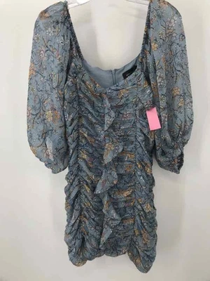 Vestido de Visón Rosa Azul Talla Mediana Floral Bodycon Manga Corta Usado Manga Larga Foto 1 de 3