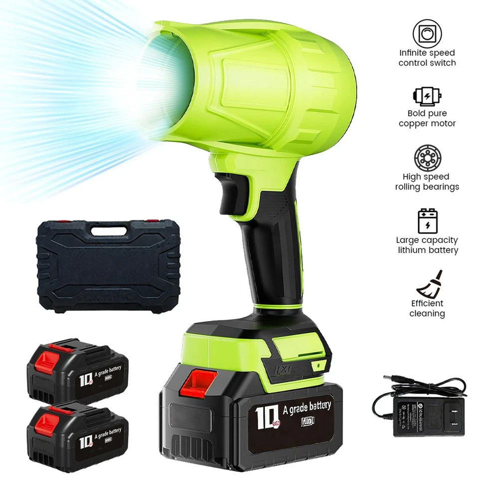 Cordless Leaf Blower 80000PM Handheld Electric Leaf Blower w/2 Battery & Charger - Image 1 of 4