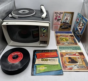 Visor de radio GE A610 reproductor de fono de colección Show 'N Tell + discos y libros de cuentos - Imagen 1 de 17