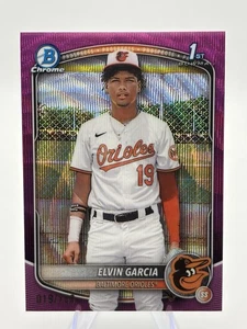 Bowman Chrome Prospects 2025 #BCP-124 Elvin Garcia Fuschia Wave 19/199 - Imagen 1 de 3