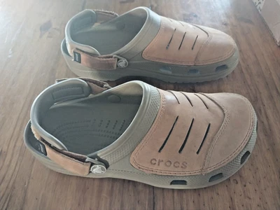 Crocs Bogota mens size 8 Clogs Leather Slip on with Ankle Strap - Image 1 of 4