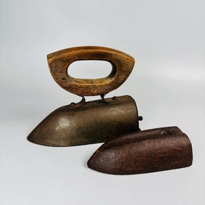 ANTIGUO HIERRO CON MANGO DE MADERA DE LADRILLO/BAÑO - Imagen 1 de 10