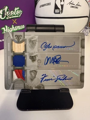 2024 Topps Triple Threads Autograph Relic 1/1 Dawson/Sandberg/Jenkins CUBS - Image 1 of 2