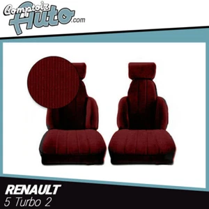 Garnitures sièges avant Renault 5 Turbo 2 en velours côtelé rouge sans passepoil - Imagen 1 de 2