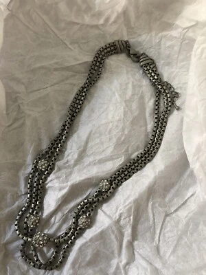 Collar vintage de Lia Sophia. Raro. Peltre con pedrería  Foto 1 de 3