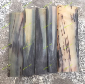 2Pc Natural Flower Sheep Horn Sheet Knife Blanks Plate Scales Handle Material - Picture 1 of 11