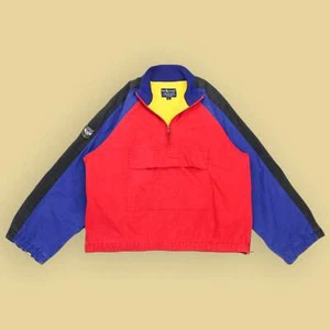 Vintage 80er Polo Ralph Lauren Uni Crest Quarter Zip Flanell gefüttert Baumwolle Anorak S - Bild 1 von 5