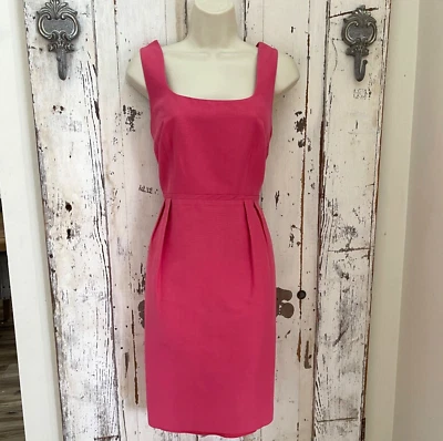 Vestido Kay Unger Talla 10 Mujer Rosa Seda Sin Mangas Vaina Carrera Fiesta Elegante Foto 1 de 4