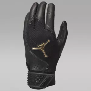 Jordan Adult L Fly Elite Baseball Batting Gloves Black Gold J1004384 075 - Picture 1 of 3