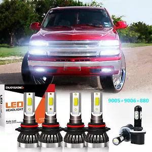 For Chevy Tahoe 2001-2006 -6x Combo LED Headlight High Low + Fog Light Bulbs - Picture 1 of 15