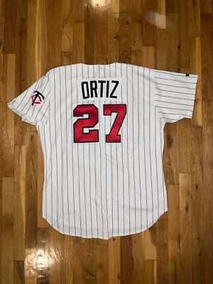 Camiseta deportiva de novato David Ortiz auténtica Russell Athletic MINNESOTA TWINS 48 Medias Rojas Foto 1 de 4