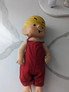 1959 Vintage 12-13" DENNIS the MENACE H.K.K. Vinyl Doll w/Overalls (X) - Picture 1 of 5