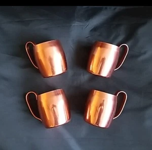 Copper Colored Aluminum Cup Mug Set of 4 Man Cave Bar Barware Vintage MCM - Picture 1 of 9