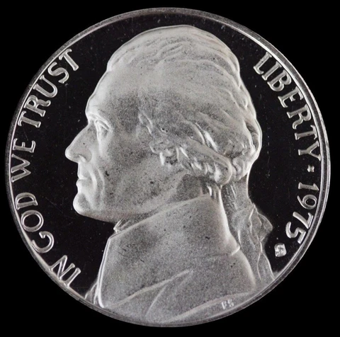 1975 S Jefferson Nickel "Beautiful" PROOF Gem Deep Cameo Coin US Mint Cover