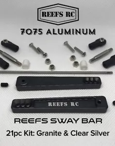 REEF'S RC Sway Bar 7075 Kit Alluminio Grigio Duro Granito Assiale RR10 Bomber 17 - Foto 1 di 1