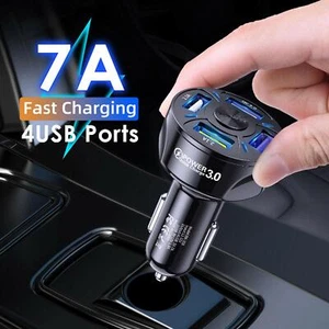 4 USB Ports Car Charger Adapter LED Display QC 3.0 Charging Accessori New E0 - Picture 1 of 13