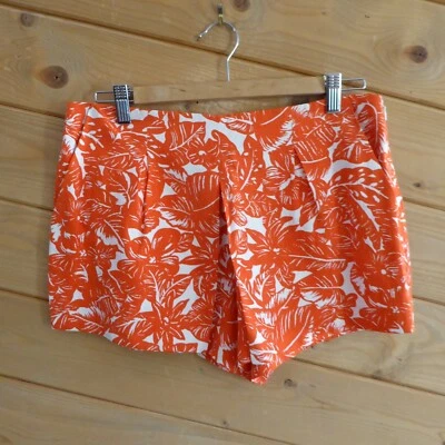 Joie Orange Beige Marlana Silk Linen Casual Pants Shorts Tropical Floral Size 2 - Image 1 of 4