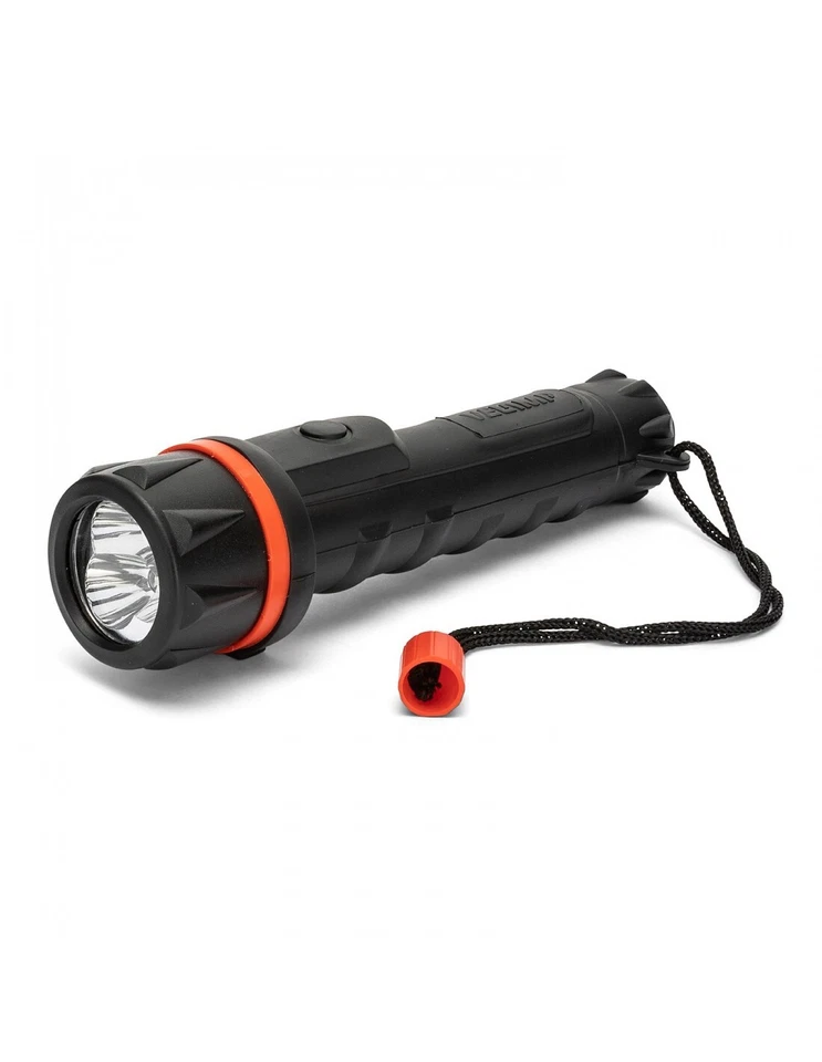 Velamp LED Gummi-Taschenlampe, 3 LEDs, wasserdicht, mit Tragesenkel, inklusive B