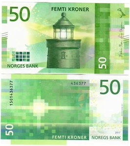 Norway 50 Kroner 2017 UNC "Olsen/Veggum" - Picture 1 of 1