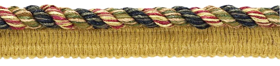 Cuerda trenzada con labio, color # F40 - beige mezclado [vendido por yarda] Foto 1 de 1