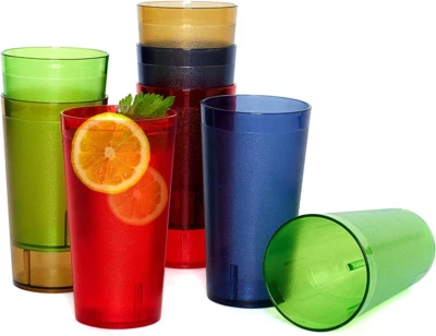 Plastic Cups Reusable, Plastic Tumblers Drinking Glasses Set of 8, Unbreakable D - Image 1 of 4