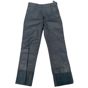 Pantalones de Colección Alan Michaels Cuero Negro Motociclista Pierna Recta Talla 30 (sin dobladillos) - Imagen 1 de 10