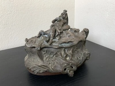 Beroude Box Copper Bronze Antique Art Nouveau Brass Sculpture French - Image 1 of 4