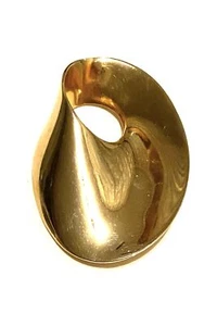ELLEN KIAM signed vintage gold-tone swirl pin brooch - Picture 1 of 3