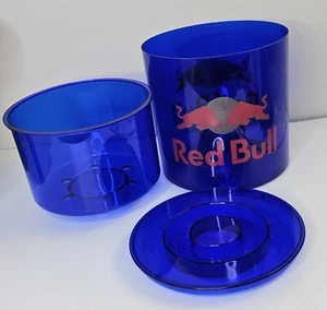 Vintage Red Bull Blue Ice Bucket 3 Pieces  - Picture 1 of 7