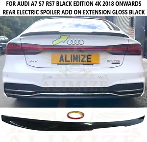 PER AUDI A7 S7 RS7 4KA 2018 SPOILER STIVALE POSTERIORE ESTENSIONE WING LUCID EDIZIONE NERO - Foto 1 di 12
