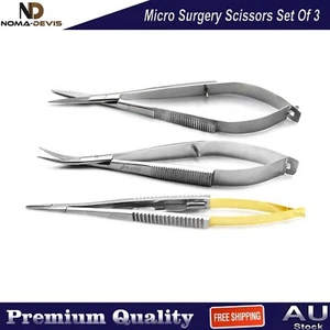 TC Castroviejo Suture Needle Holder Forceps Ophthalmic Micro Surgery Shears CE - Picture 1 of 7