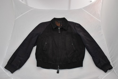 Burberry Prorsum giacca bomber nero navy seta taglia IT52 UK42 piccola media