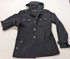 Vintage Tripp NYC Bondage Trench Denim Jacket Blazer Women's Small Distressed  - Picture 1 of 21