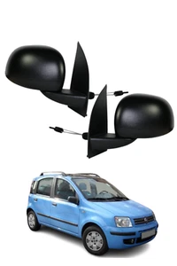 Coppia DX SX Specchi Specchietti Retrovisori Manuali Neri per Fiat Panda 169(gra - Foto 1 di 2