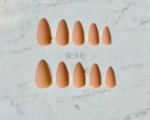 Queen Be Matte Nude Press On Nails Stiletto 24 Nails Fake Nail False Nail - Picture 1 of 2