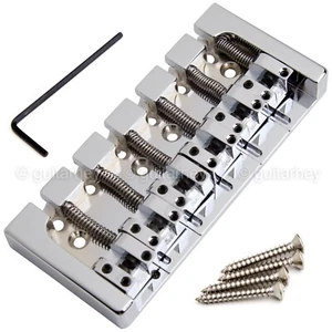 NEW Hipshot 6-String A Style Bridge for Bass ALUMINUM .656 String Space - CHROME - Picture 1 of 6