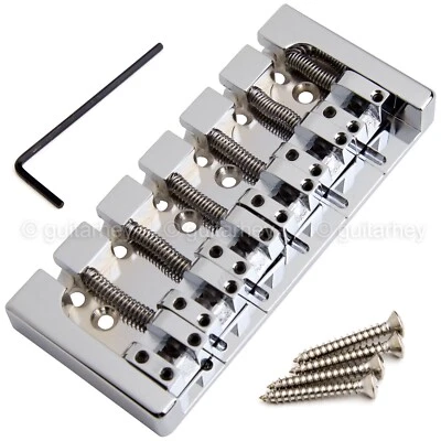 NEW Hipshot 6-String A Style Bridge for Bass ALUMINUM .656 String Space - CHROME - Image 1 of 4