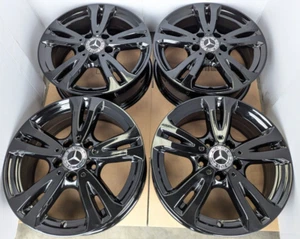 4x GENUINE BLACK MERCEDES A B C CLA V CLASS VITO VIANO 16" ALLOY WHEELS - Picture 1 of 6