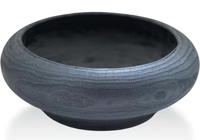 Handcrafted Large round decorative Wooden bowl Black 11”x4” Farmhouse Handmade - Image 1 of 4