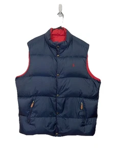 Polo Ralph Lauren Abajo Puffer Chaleco Hombres Reversible 2XLT Alto Cremallera Completa Azul Poni - Imagen 1 de 11