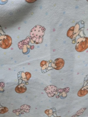 Vintage Rare Precious Moments Baby Blanket Throw Fleece Girl Boy Blue  Year 2001 - Image 1 of 4