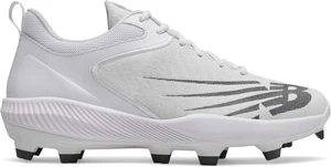 New Balance Men's 4040 V6 Molded Baseball Shoe, White/Black Size 8 - Picture 1 of 6