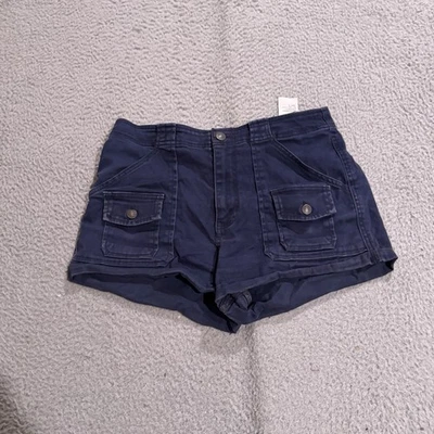 Abercrombie & Fitch Shorts Womens 29 Blue Navy Low Rise Khaki Cargo Military Y2K - Image 1 of 4